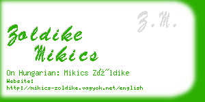 zoldike mikics business card